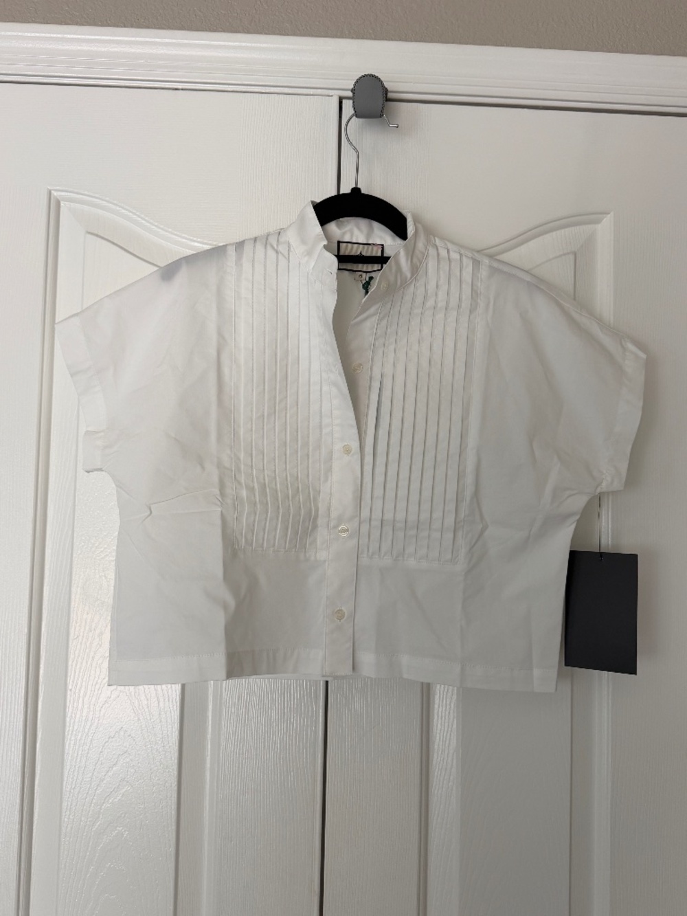 BRAND NEW Tuckernuck White Cotton Poplin Pintuck Avery Shirt - Picture 6 of 8